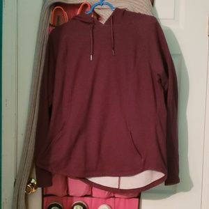 Rounded Hem Hooded Sweatshirt